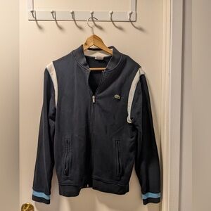 Lacoste Men's Navy and White Bomber Jacket